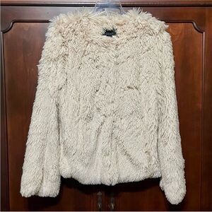 Sanctuary Cream Shag Faux Fur Jacket